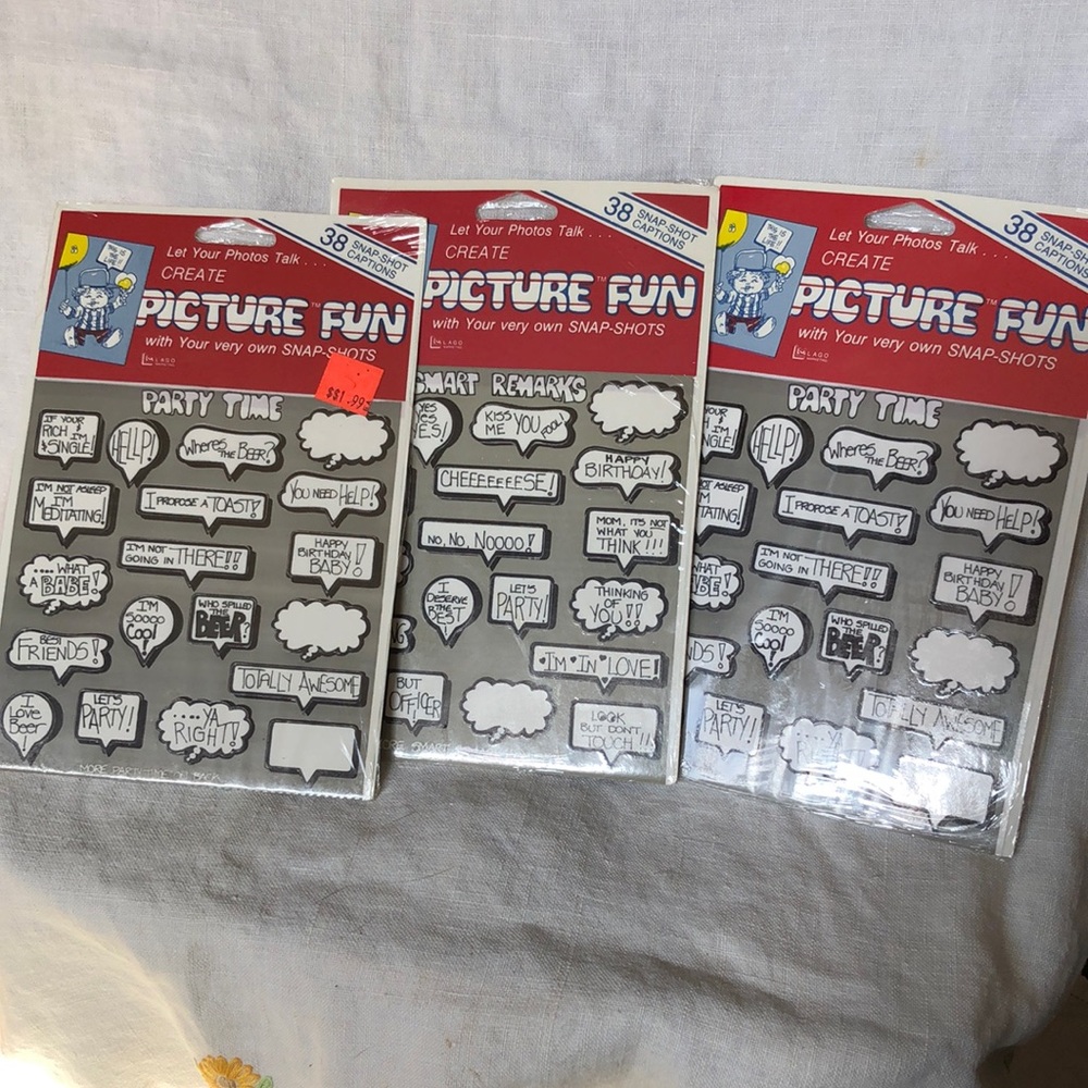 3 unopened packs of picture stickers